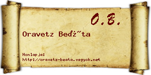 Oravetz Beáta névjegykártya