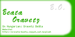beata oravetz business card